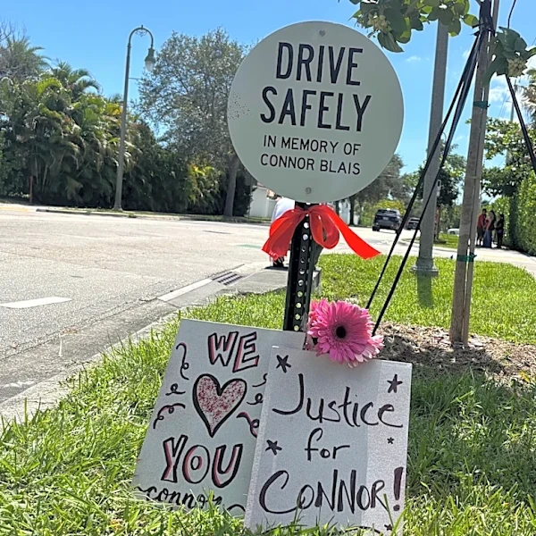 O'Shea's bartender Connor Blais honored at site where crash killed him