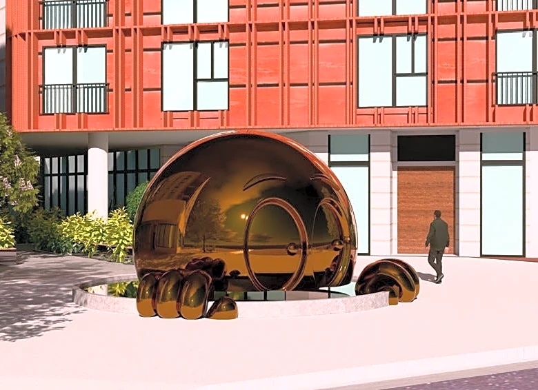 A cartoonish bronze sculpture will peer out from a new West Palm plaza