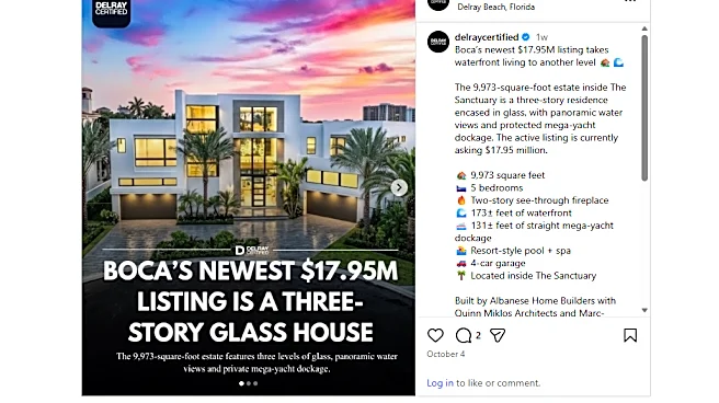 New 'glass' home for sale in Boca Raton's The Sanctuary development