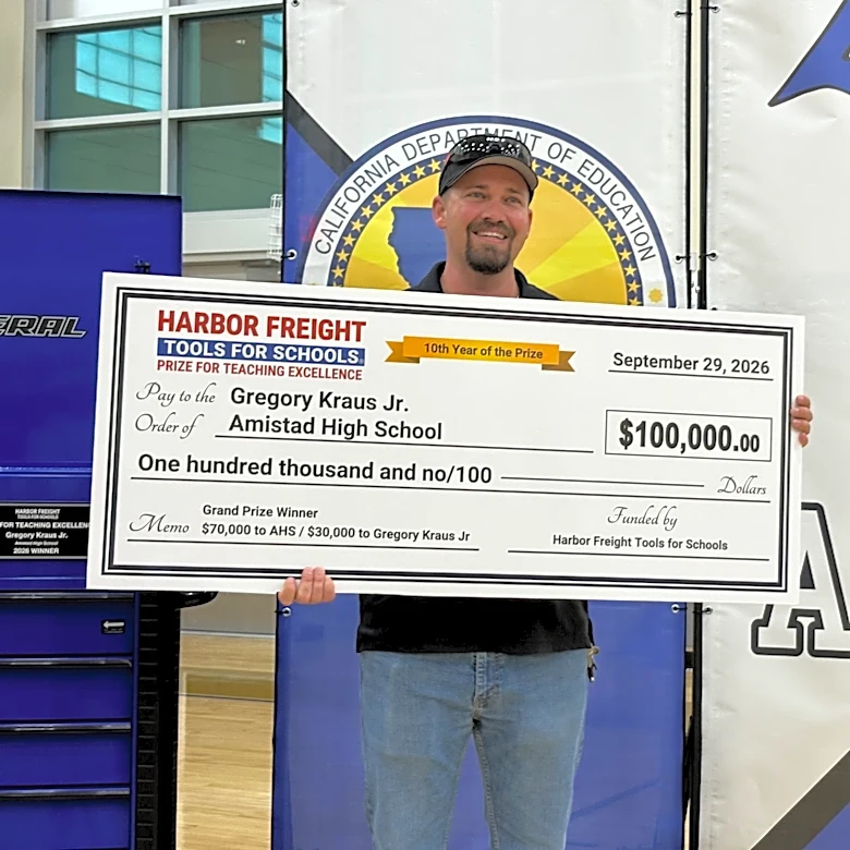 Indio teacher wins $100,000. Students' wish list includes a Ferrari