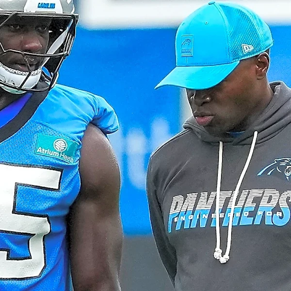 Panthers HC Dave Canales is asked about DC Ejiro Evero's scheme, personnel