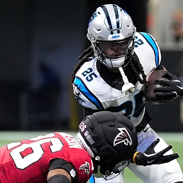 Panthers HC Dave Canales is asked if he's concerned about RB Jonathon Brooks' latest injury