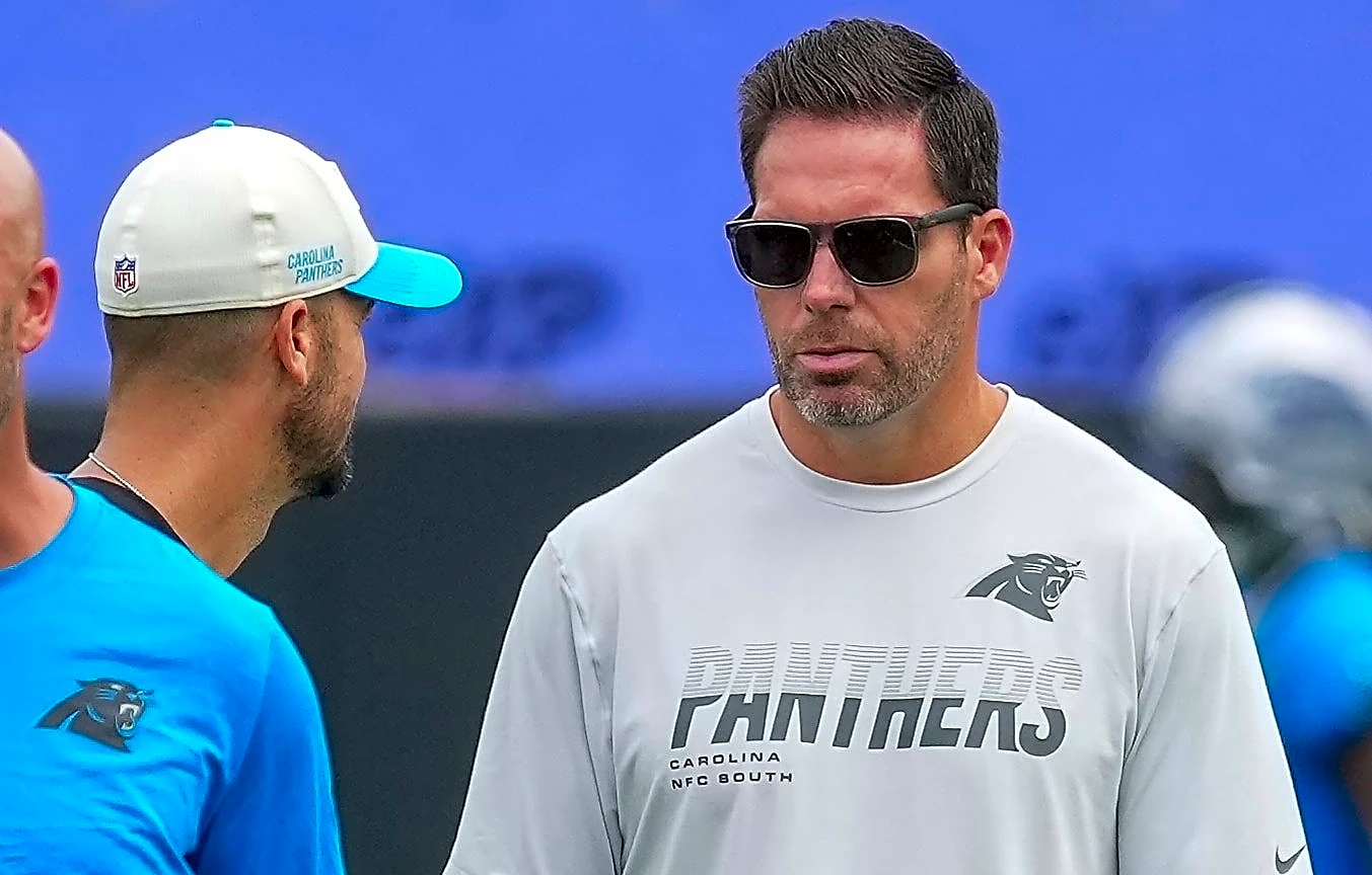 Panthers HC Dave Canales is asked about his conversations with GM Dan Morgan ahead of trade deadline