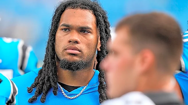 Panthers RB Jonathon Brooks shows up at Thursday's practice with new look
