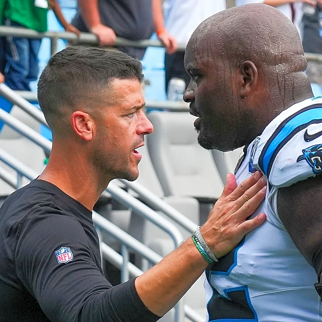 Panthers HC Dave Canales is asked if OT Taylor Moton, 2 others will return vs. Eagles in Week 6