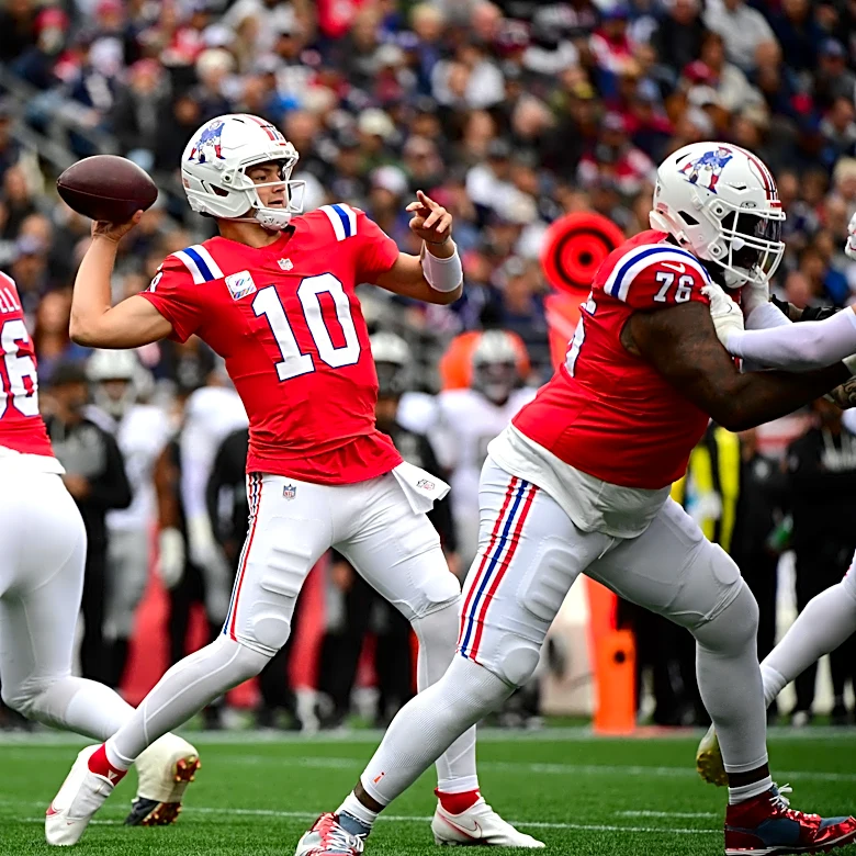 Patriots QB Drake Maye lights up Raiders with drive-opening touchdown