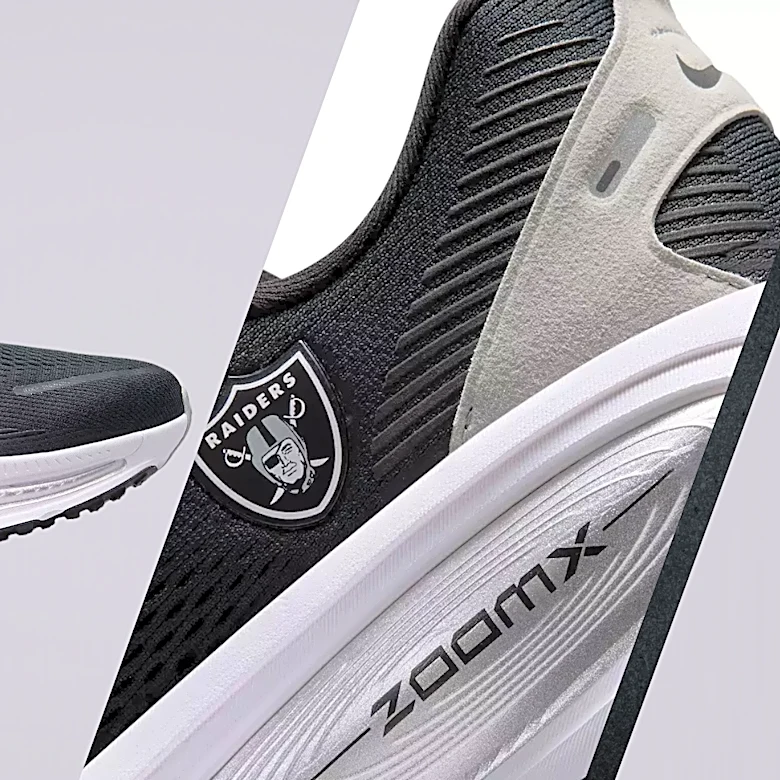 Las Vegas Raiders Nike Vomero 18 running shoes just dropped, how to buy