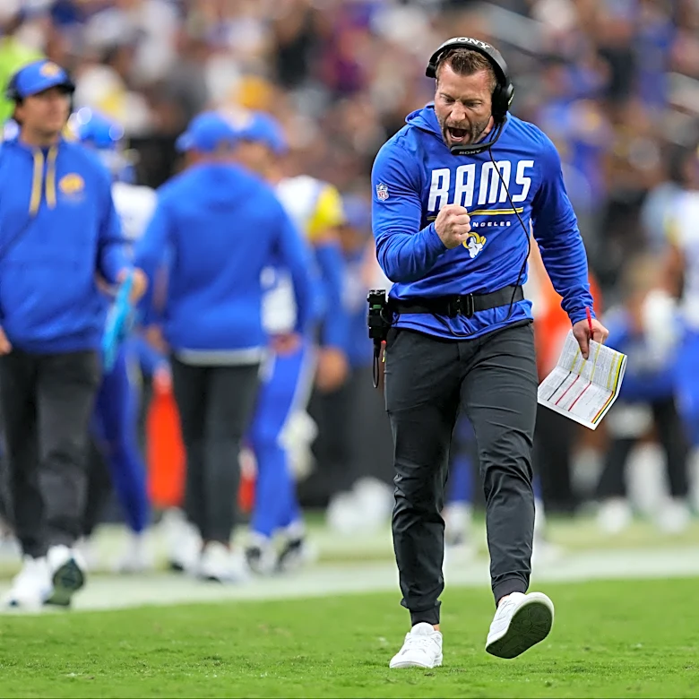 Watch: Sean McVay gives victory speech, hands out game balls after Rams win