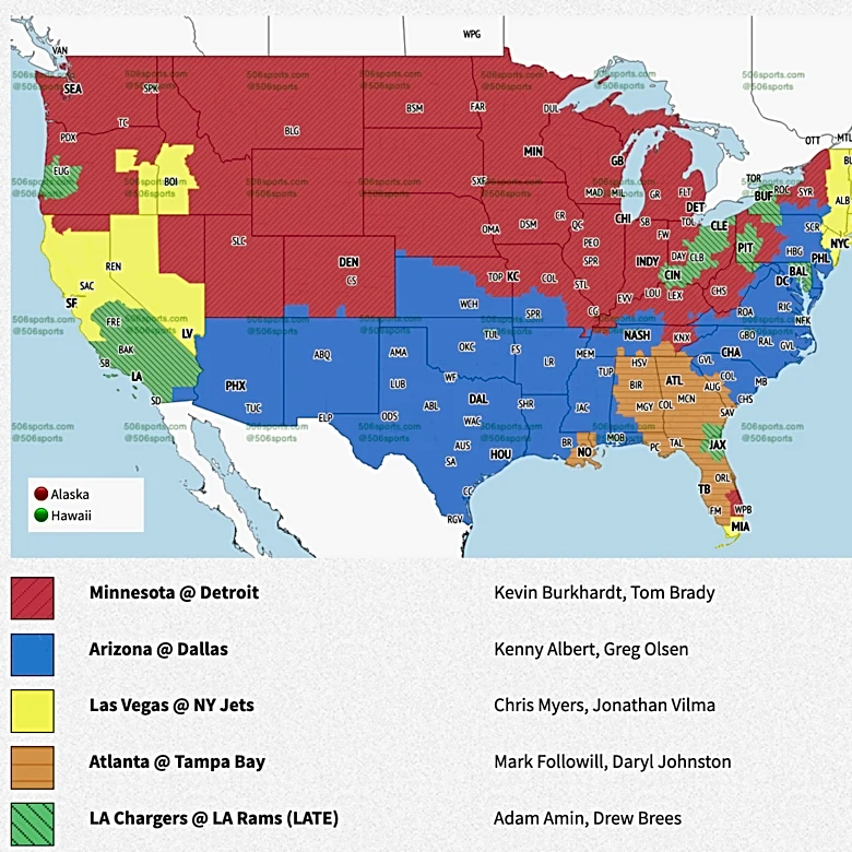 Will Rams-Chargers be on in my area? Week 8 broadcast map, TV channel