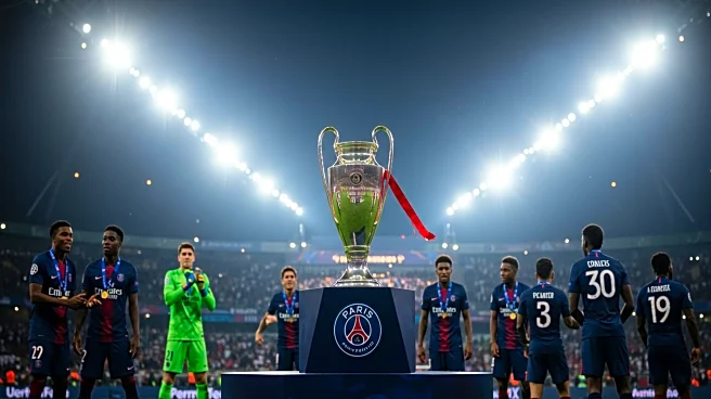 PSG's Achraf Hakimi Celebrates UEFA Super Cup Victory with Teammates
