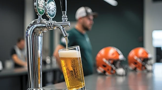 Landon Dickerson Serves Beers at Eagles-Browns Practice Following Surgery