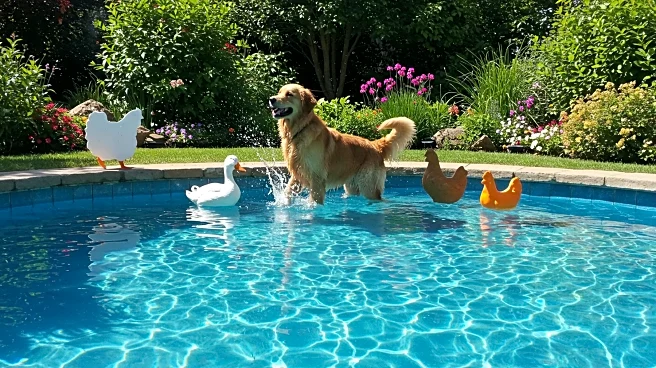 Golden Retriever's Pool Adventure with Duck and Chicken Friends Goes Viral