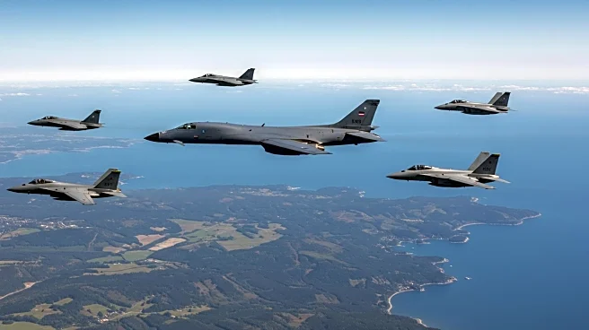 B-1 Bombers and NATO Fighters Conduct Flyover in Latvia Demonstrating Unified Force