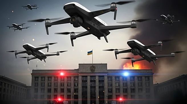 Ukraine Accuses Russia of Major Drone Assault Amid Kyiv Government Office Fire