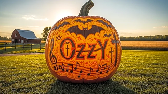 Osbournes Visit Pumpkin Mural Tribute to Ozzy Osbourne at Sunnyfield Farm