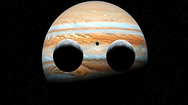 Jupiter's Moons Io and Europa Cast Shadows Over the Planet
