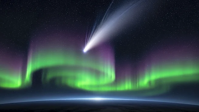 ISS Astronauts Capture Comet Lemmon Amidst Aurora Display