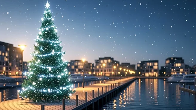 Boston's Seaport Hosts Snowport Christmas Tree Lighting Event