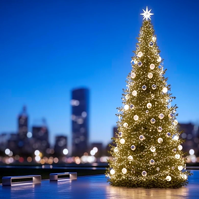 Dallas Mayor Eric Johnson Lights 52-Foot Christmas Tree at Klyde Warren Park