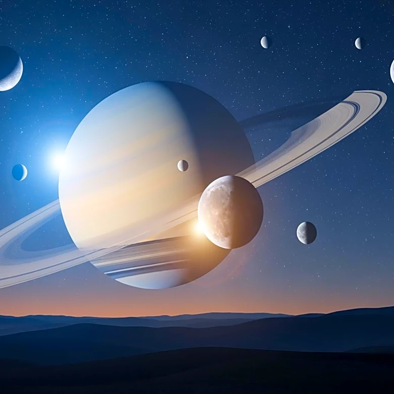 Saturn's Moons, Including Titan, Visible in December Sky