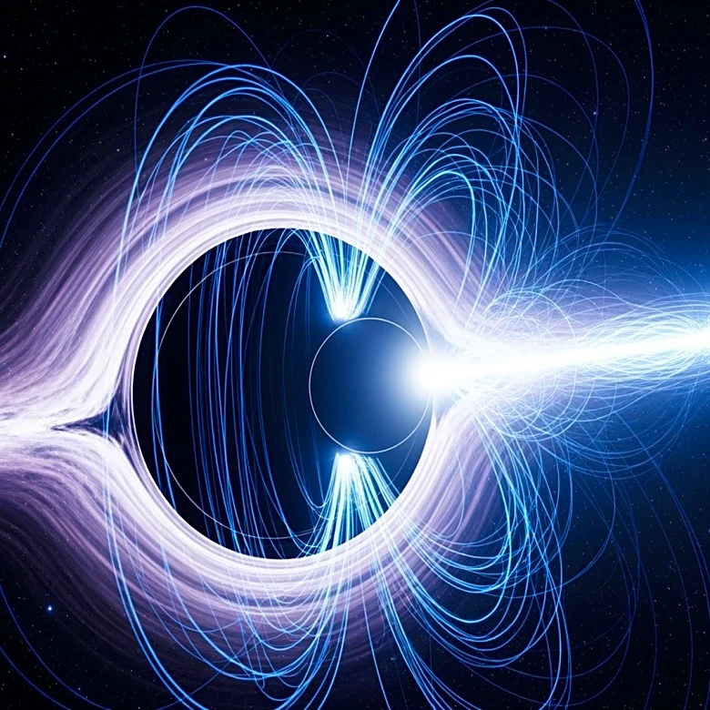 Supermassive Black Hole Ejects Matter at High Speed in Magnetic Event