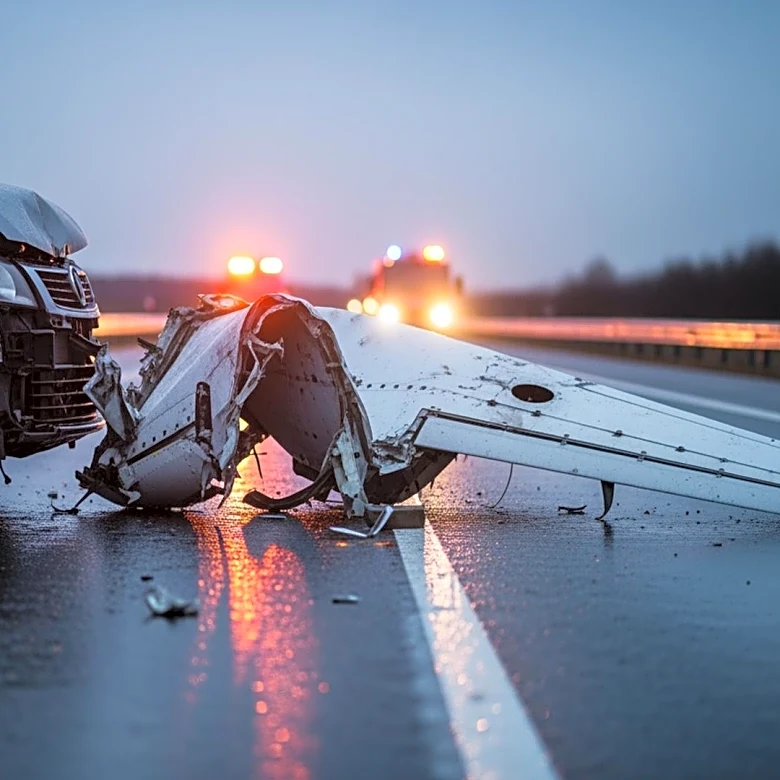 Plane Crashes into Car on I-95 in Florida, Injuring Driver