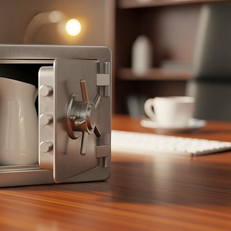 Office Worker Secures Coffee Creamer in Safe to Prevent Theft