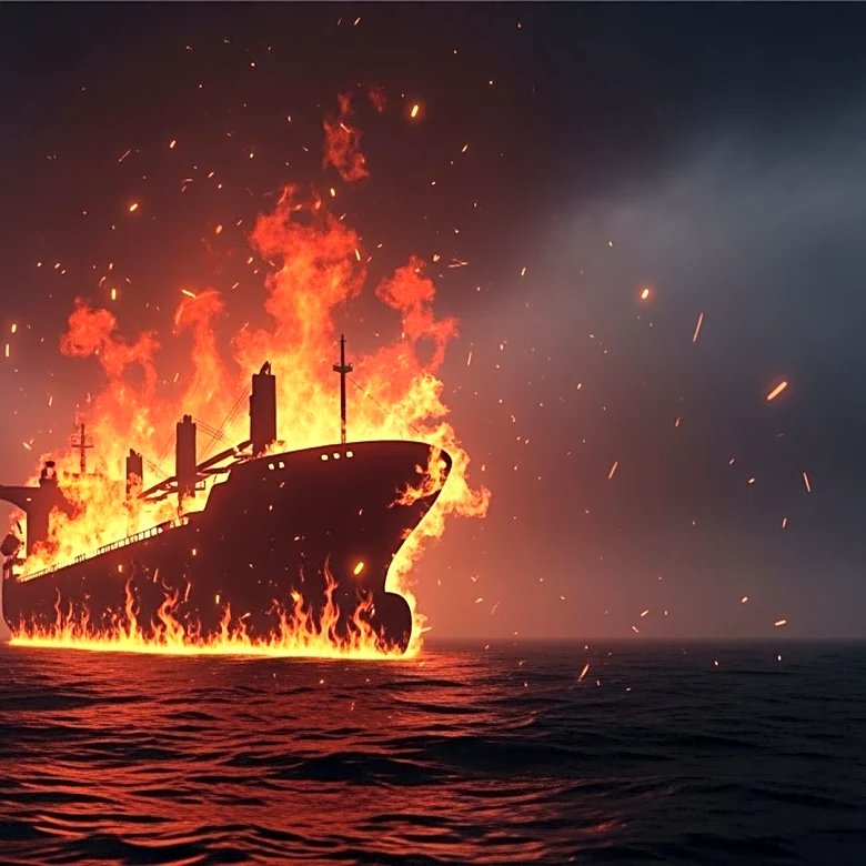 Turkish-Owned Vessel Cenk T Set Ablaze in Russian Attack on Odesa Region