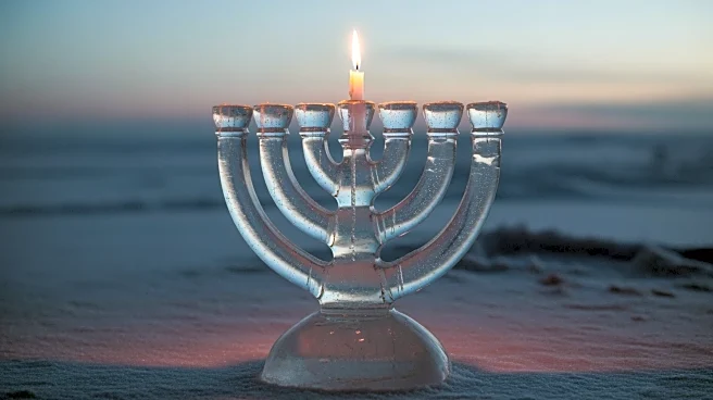 Hanukkah Candle Lit in Siberian Ice Menorah Amid Extreme Cold