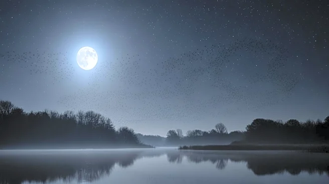 Mesmerizing Murmuration Captured During Wolf Moon at English Reserve