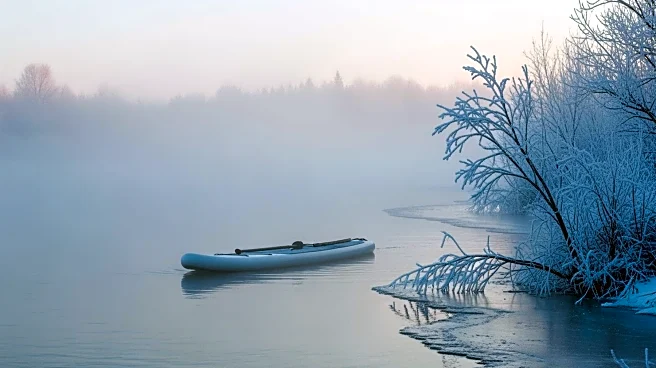 Paddleboarders Brave Freezing Conditions on Russia's River Ob
