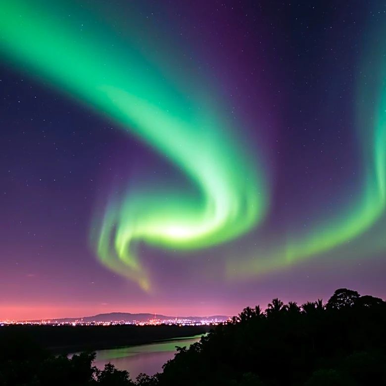 Rare Aurora Captured Over Brazil During Geomagnetic Storm