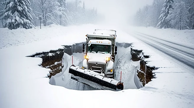 Plow Truck Falls into Sinkhole During Massachusetts Blizzard