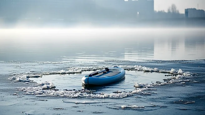 Paddleboarder Ventures Across Icy Hudson River Amidst Cold NYC Weather