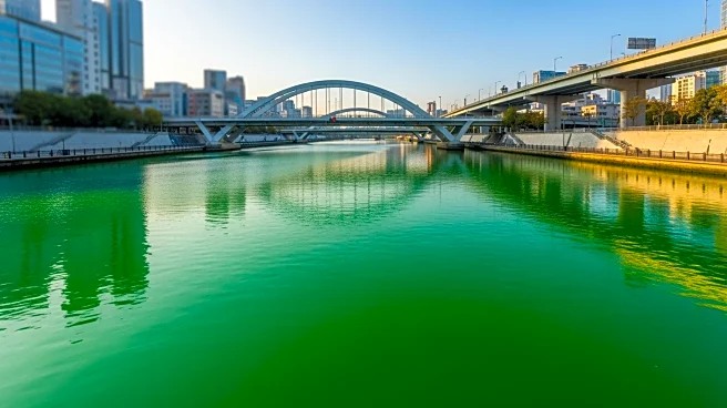 Chicago River Dyed Green for St. Patrick's Day Celebration