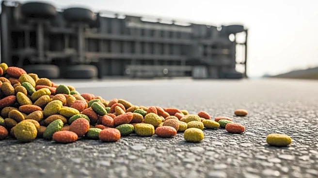 Semi-Truck Overturns on I-80 Near Tinley Park, Spilling Pet Food and Blocking Traffic