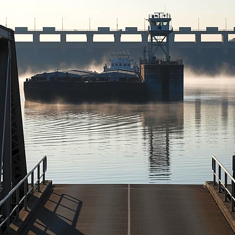 Runaway Barge Stuck on Beaver River Dam Causes Temporary Bridge Closures