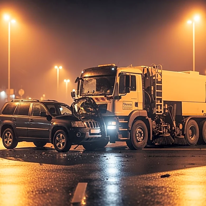 Fatal Collision Between Honda SUV and Street-Sweeper Truck in Playa del Rey