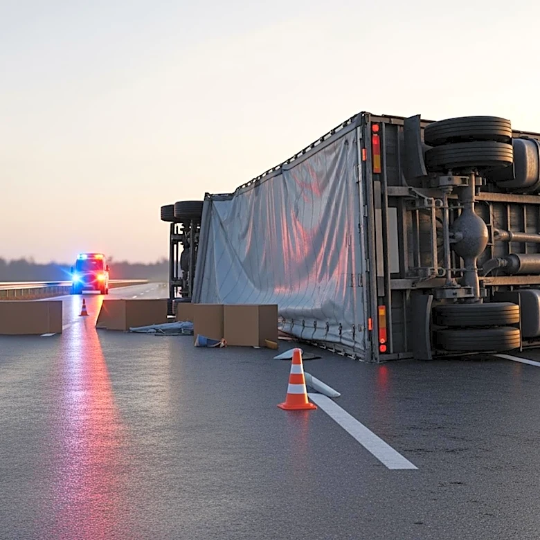 Truck Overturns on Krome Avenue, Causing Major Traffic Delays