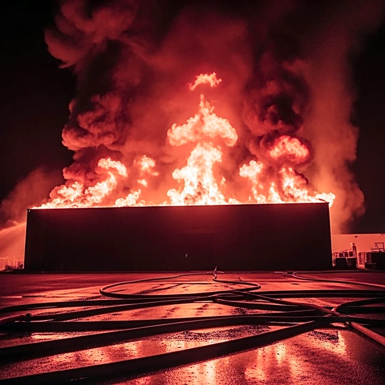 Firefighters Retreat as Massive Fire Engulfs Kimberly Clark Warehouse in Ontario