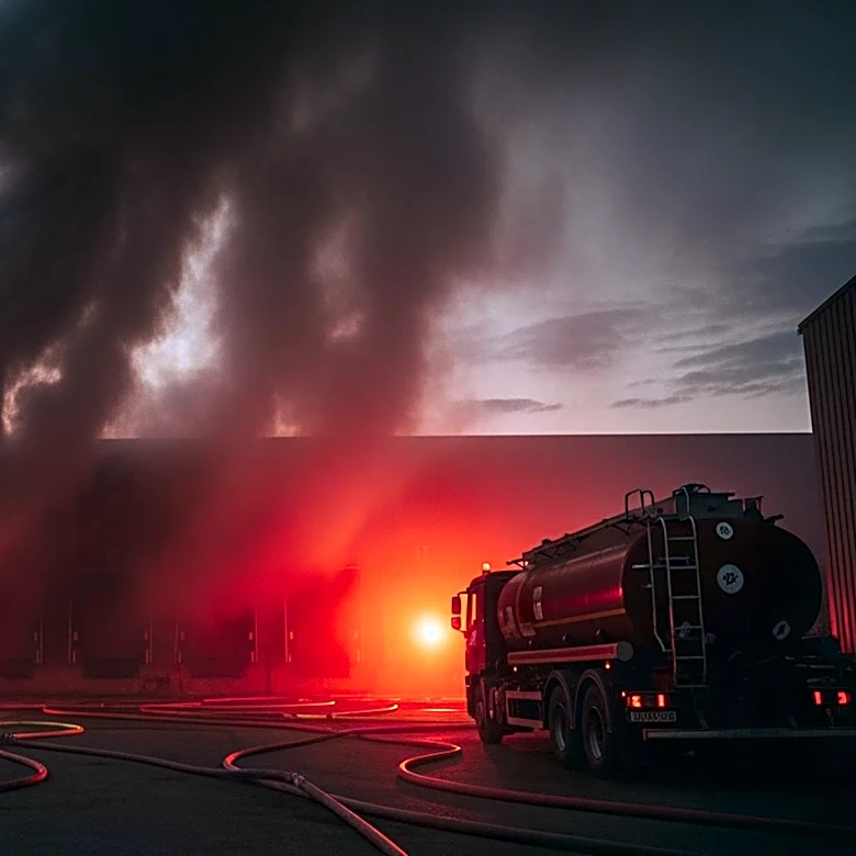Kimberly Clark Warehouse Fire in Ontario Forces Firefighters to Retreat
