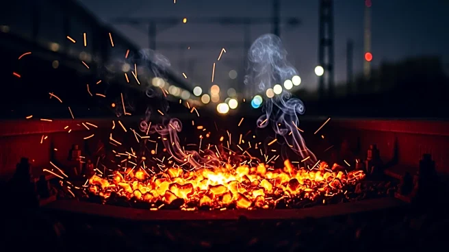 Fire Erupts on Cargo Train in Downtown Los Angeles