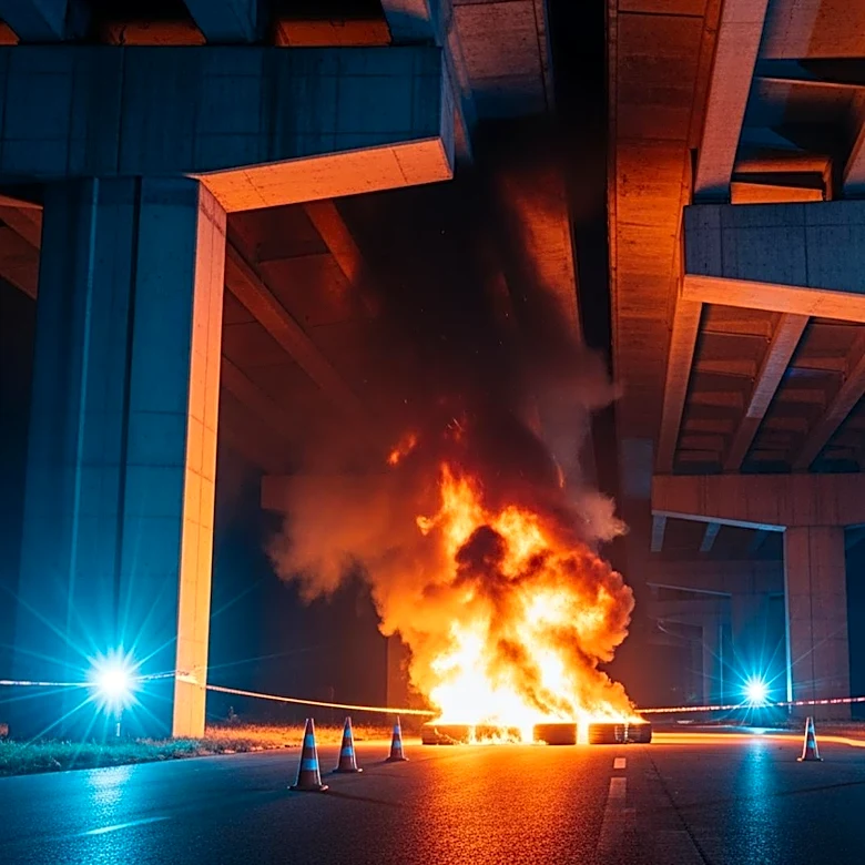 Fire Crews Respond to Tire Fire Under I-95 in South Philadelphia