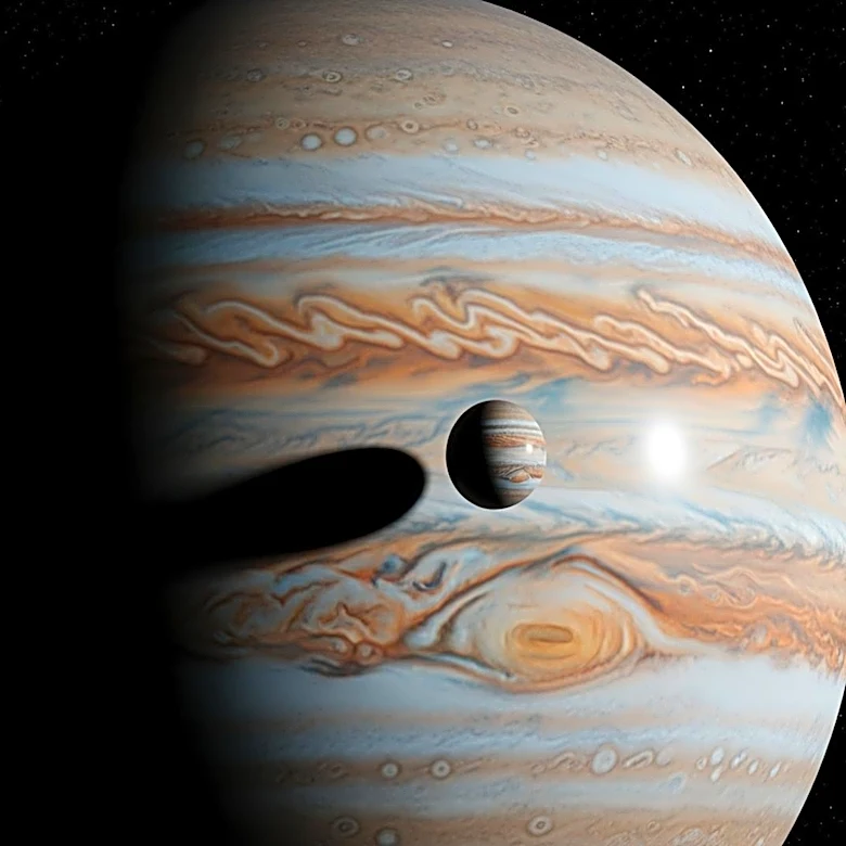 Astronomy Enthusiasts Observe Ganymede's Shadow Transit Across Jupiter
