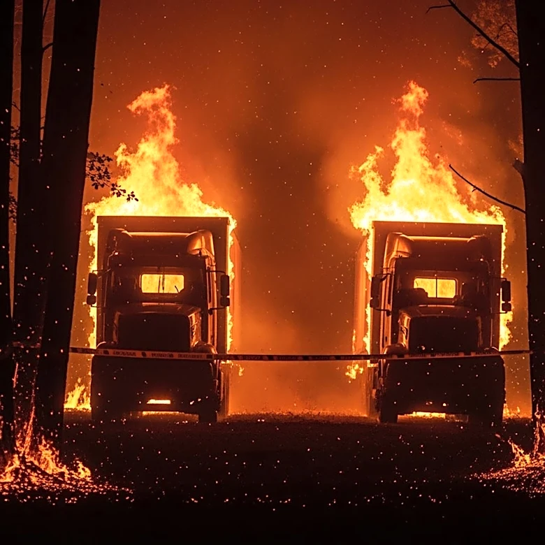 Fire Engulfs Tractor-Trailers Near Brockton Bowling Alley, Spreads to Nearby Woods