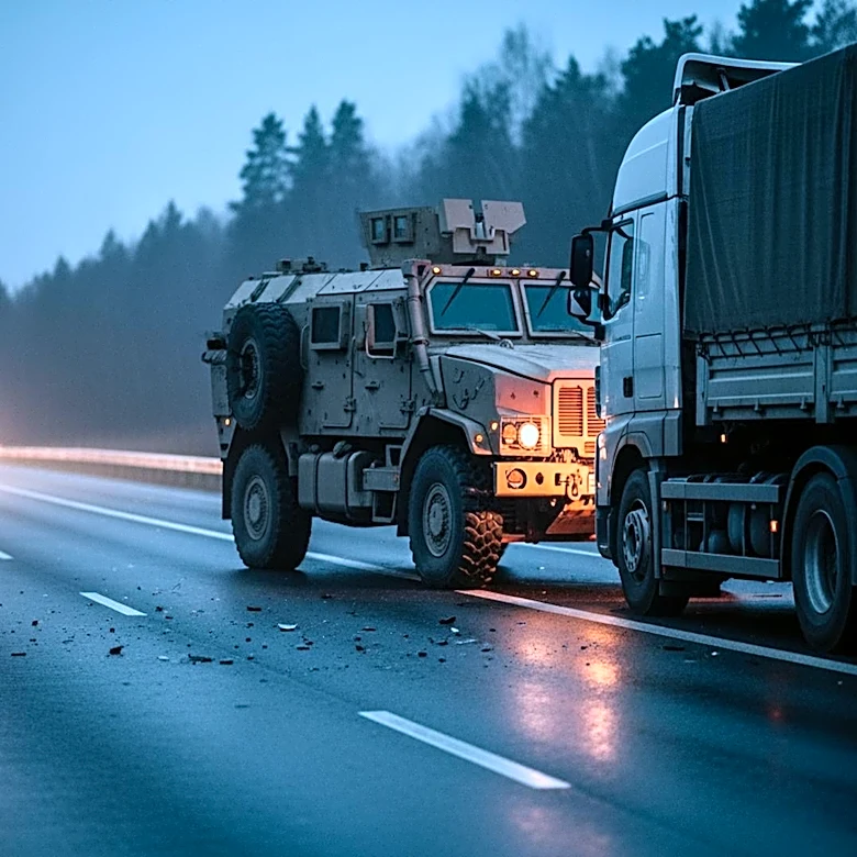 Highway 101 Collision Involving Military Vehicle and Semi-Truck Causes Injuries