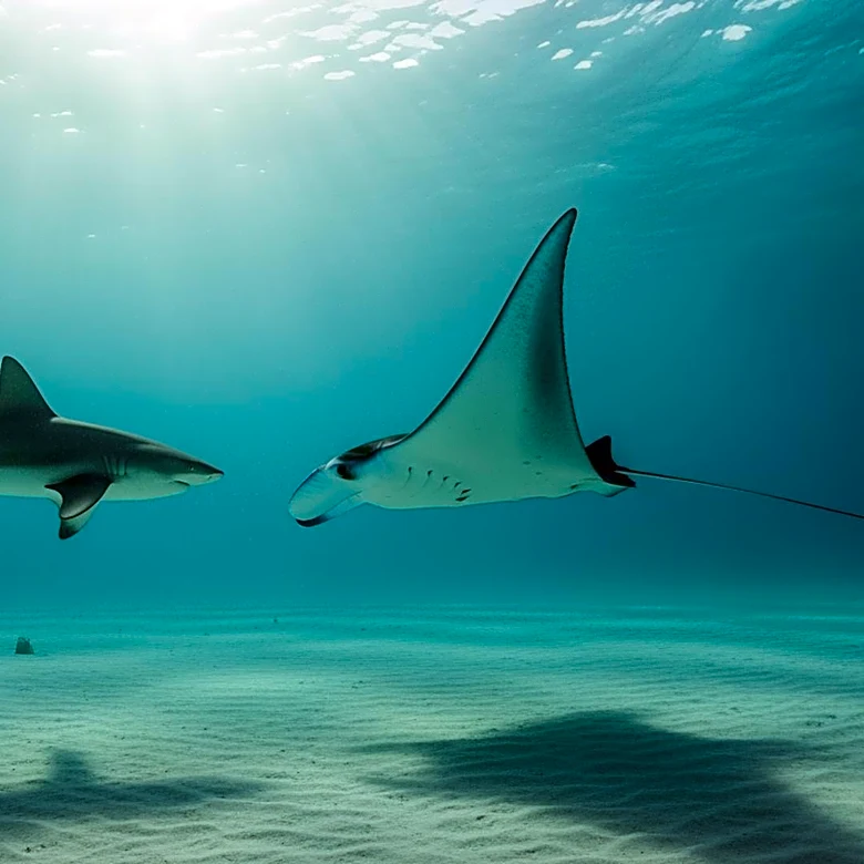 Galápagos Sharks Exhibit Unusual Behavior with Manta Rays in Mexico