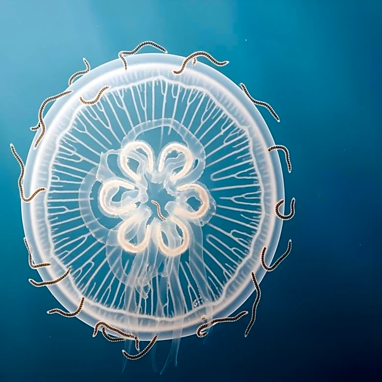 Polychaete Worms Found Inside Jellyfish in Denmark's Fjords, Revealing New Feeding Behavior