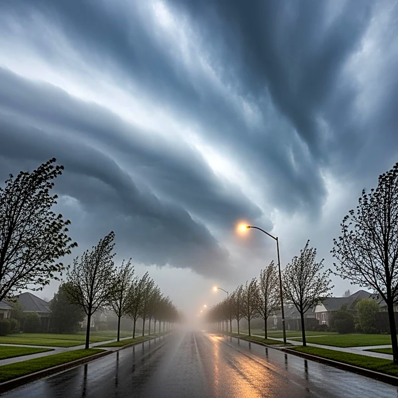 Severe Weather Causes Disruption in Lincoln Park, Michigan