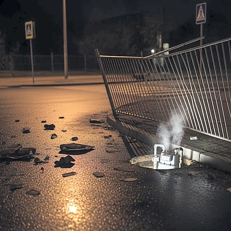 Driver Flees Scene After Crashing in Wilmington, Causing Gas Leak and Property Damage